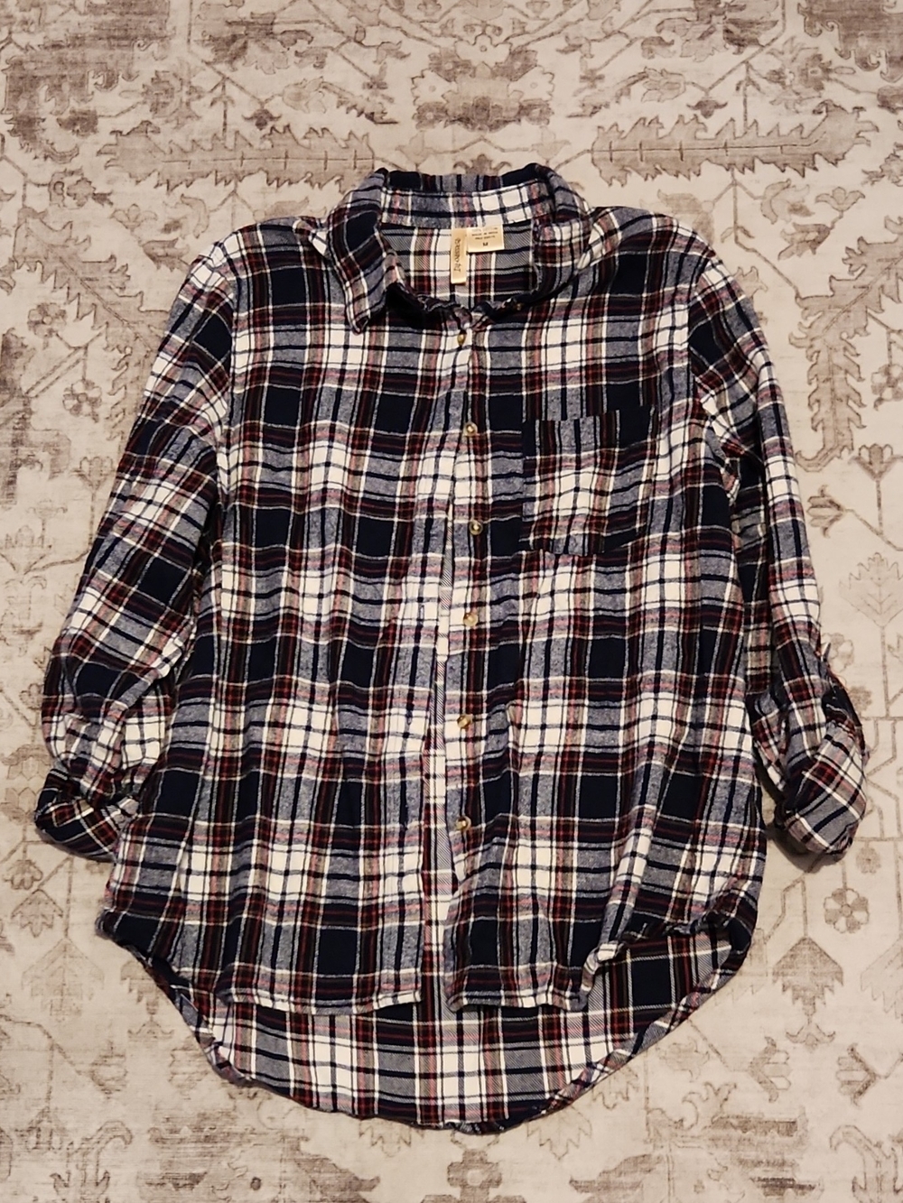 Passport Navy and White Plaid Button-Down Shirt